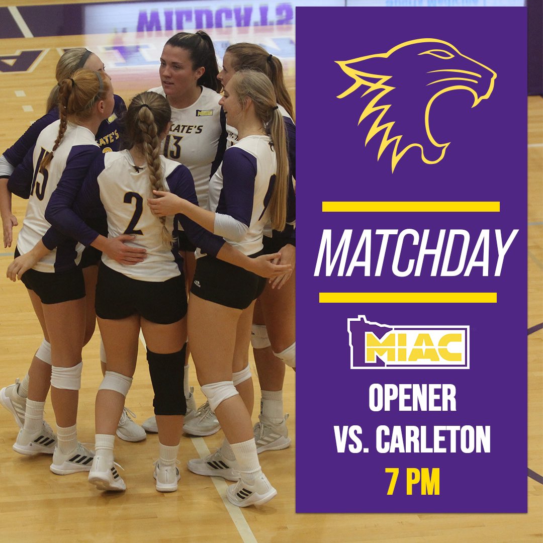 🏐 MATCHDAY 🏐
@StKatesvb 🆚 <a href="/CarletonKnights/">Carleton Knights</a> 
📍St. Catherine University
⏲️ 7:00 pm
📈📺bit.ly/2XvnvJg
#mystkates