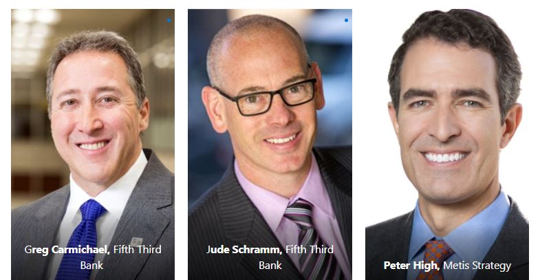 AlexK_DigStrat's tweet image. Technology is ultimately about solving real business problems...enabling entirely new business models, especially in #Fintech, says @FifthThird CEO Greg Carmichael at  #MetisStrategySymposium w/ CIO Jude Schramm and @peterahigh 
#TechIsBusiness #PowerOfDigital #DataAnalytics