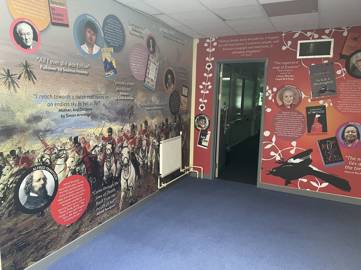 SummerhillSch's tweet photo. As our students walk into English they are welcomed with this amazing corridor learning. #summerhillsuccess #welcometoEnglish https://t.co/2vkJFw7i5o