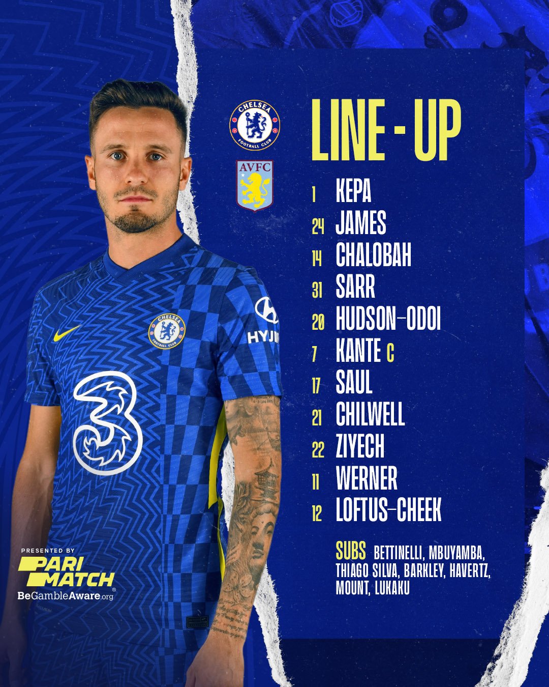 Carabao Cup: Watch Chelsea vs Aston Villa Live Here