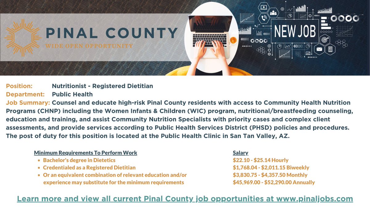 PinalCountyHR's tweet photo. Looking for a new opportunity. Check out Pinal County's Featured Job of the Week. You can apply now for this position and many more at https://t.co/ILAvQZvYqZ #wideopenopportunities https://t.co/o0T5iZ9h5s