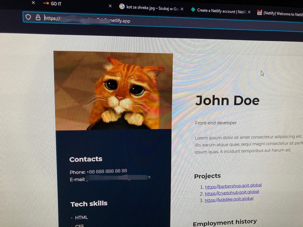 mr_frontend's tweet photo. I've signed up my dad for free frontend intro course from #goit and today he sent me that photo. An website. Deployed to his own @Netlify account 😲🎉🚀 #CodeNewbies #frontend https://t.co/PJDR4eHvAK