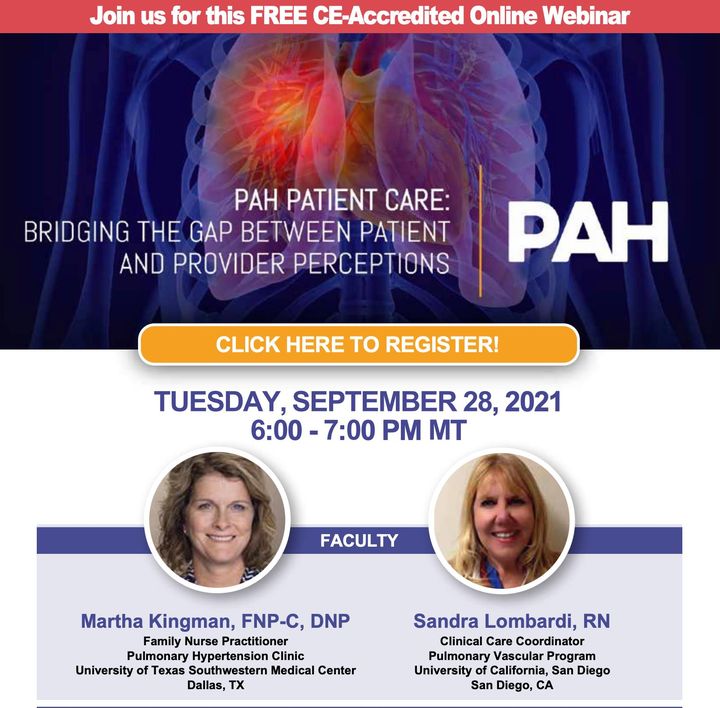 CaliforniaACC's tweet photo. Register for Ideal PAH Patient Care: Bridging the Gap Between Patient and Provider Perceptions, a one-Hour Pre-Recorded Virtual CME event with LIVE Q&amp;A !
🔗 https://t.co/a2dLHS1fZu
#ACCEd #cardiotwitter #cardiology #medicine #beoneteachone #CMEevent #CME #PatientCare https://t.co/djuGeeLeth