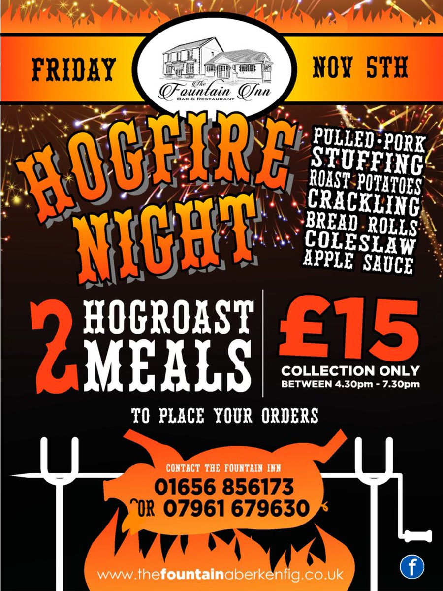 #Hogfirenight #Hogroast #BONFIRE #Bonfirenight #aberkenfig #fountaininn