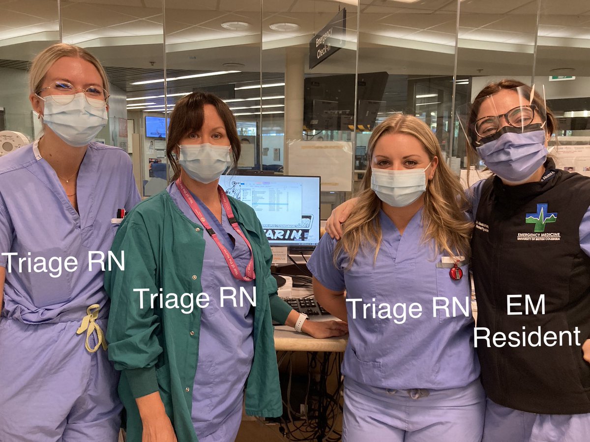 EM Resident 🚨 <a href="/ChanMcFet/">Chantal McFetridge</a> learning the ropes @ triage mid nursing shadow shift. 

Also incl time w/ ED charge RN &amp; attending hosp bed mtgs to gain exposure to ED ops, logistics &amp; flow. 

Multidisciplinary learning = team awesomeness! <a href="/EMResUBC/">UBC Vancouver EM Residency</a> <a href="/CAEP_Docs/">CAEP</a> <a href="/VCHhealthcare/">Vancouver Coastal Health</a> #vghed