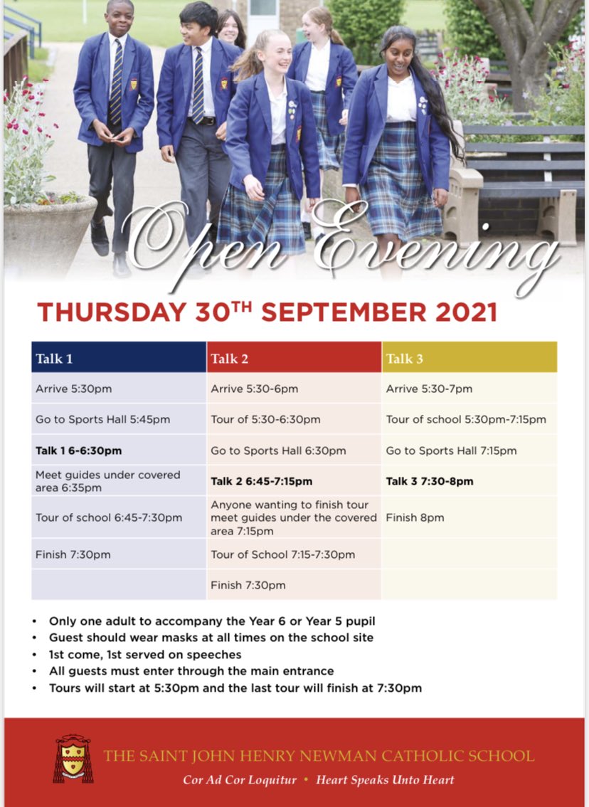 Reminder of our arrangements for Open Evening on Thursday 30th September. We look forward to seeing you there!!!