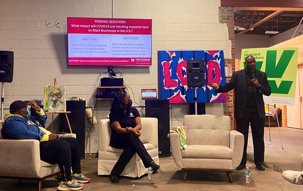jerrianne1920's tweet photo. Interesting discussion at #VanguardGreensboro. What’s the impact of COVID-19 on black owned business?☹️ 41% decline in black business ownership. Have you noticed the decline of black owned businesses in your community? #smallbusiness https://t.co/djuKW78DIf