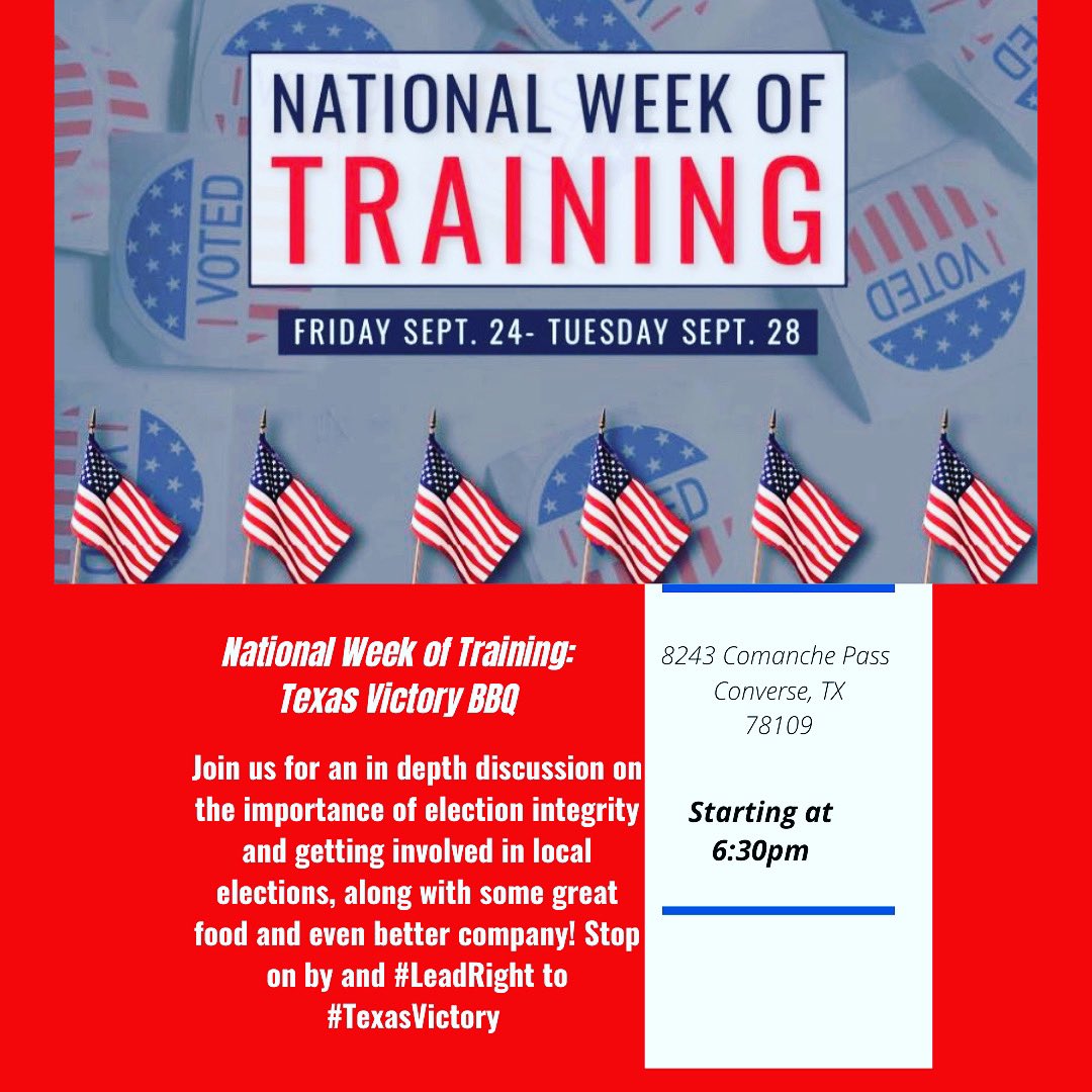 HCCWebbCounty's tweet photo. #NationalWeekOfTraining is here! & we’re so excited to be joining @RedPillLatina this Friday! If you’re in the San Antonio area make sure and come on down and #LeadRight w/ the #LoneStarHerd ✨🇺🇸🐘🇺🇸✨ https://t.co/cj7XhI5zDe