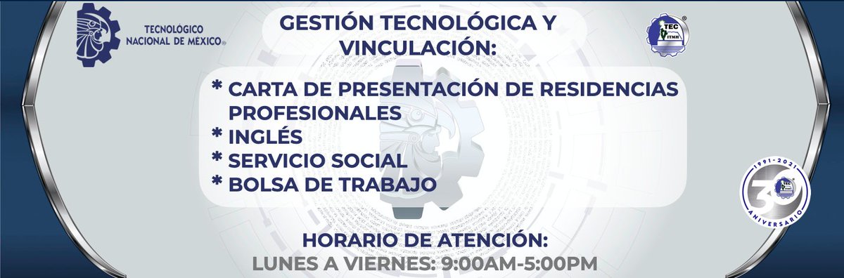 TecNMMatehuala's tweet photo. Gestión Tecnológica y Vinculación #ConocenosTecNMMatehuala #TecNMMatehuala
https://t.co/yfMPJt0zig https://t.co/iburpteUjk