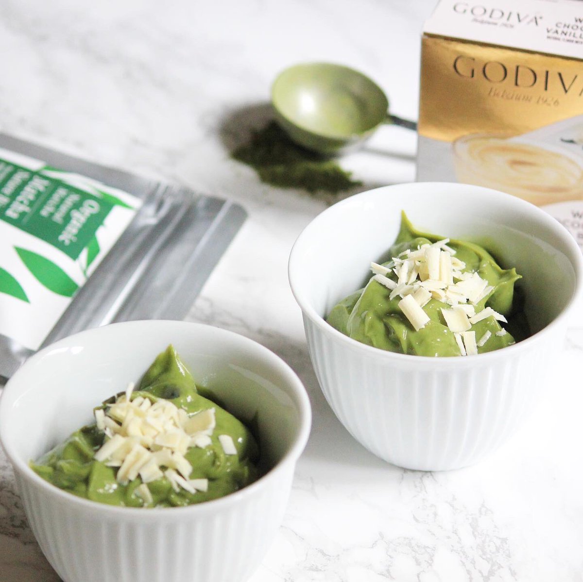 jugetsudousa's tweet photo. Let’s celebrate #NationalWhiteChocolateDay with Matcha White Chocolate Pudding! Just add 2 tablespoons of Jugetsudo Organic Matcha Nature to GODIVA White Chocolate Vanilla Bean Pudding Mix! Super easy and delicious! 
https://t.co/mSUJnrDzPi
#matchadessert #chocolatepudding https://t.co/UahjsHR5dE