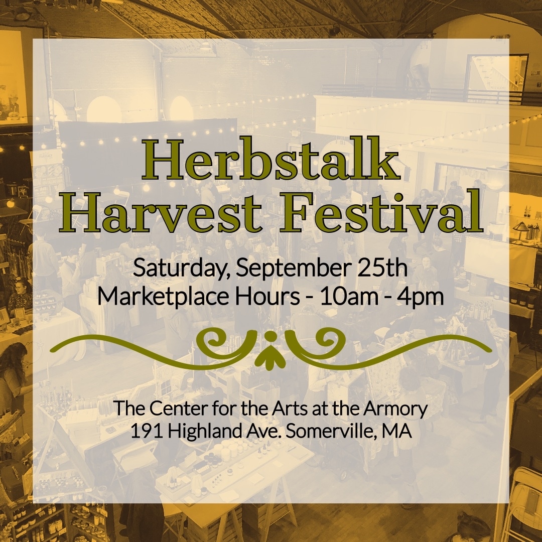 Join us this Saturday, September 25th for the @herbstalkevent Harvest Festival at the <a href="/artsatthearmory/">Arts at the Armory</a> in Somerville, MA! Check out our link to see all the offerings at Herbstalk including indoor and outdoor classes, full list of vendors and more! bit.ly/3o0KOFH
