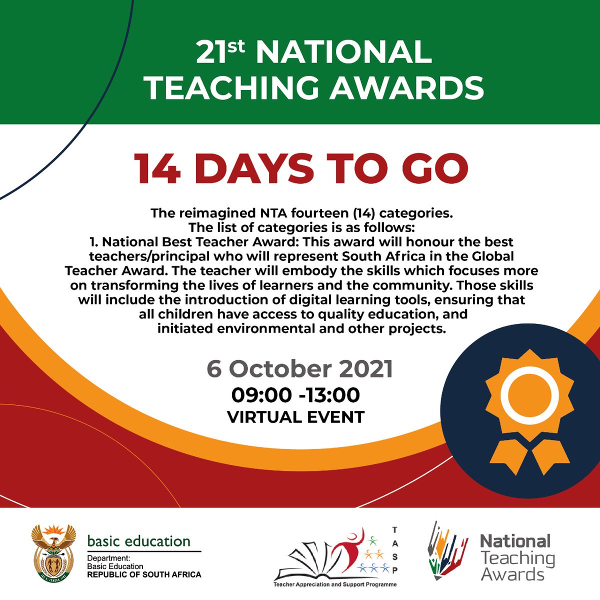 Teachers are you ready? 😃😃

Only 14 days left 📌📌📌

<a href="/ElijahMhlanga/">Elijah Mhlanga</a> <a href="/DBE_SA/">Dep. Basic Education</a>