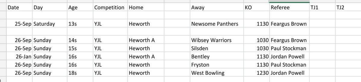 Another bumper weekend of Junior Rugby League coming up in York.

Your Match Official Appointments are out now 👇👇

#norefnogame