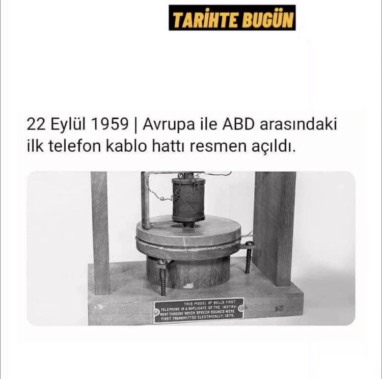 22 Eylül 1959 | Avrupa ile ABD arasındaki ilk telefon kablo hattı resmen açıldı.