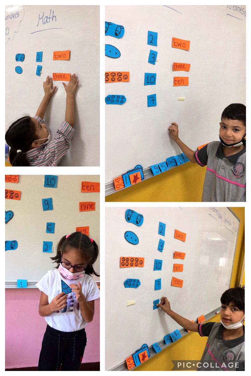 samah_hosna's tweet image. First Graders practiced counting , reading ,and presenting #numbers till 10 by finding the right match!   @MakAishaSchool . #math_is_fun #we_love_math