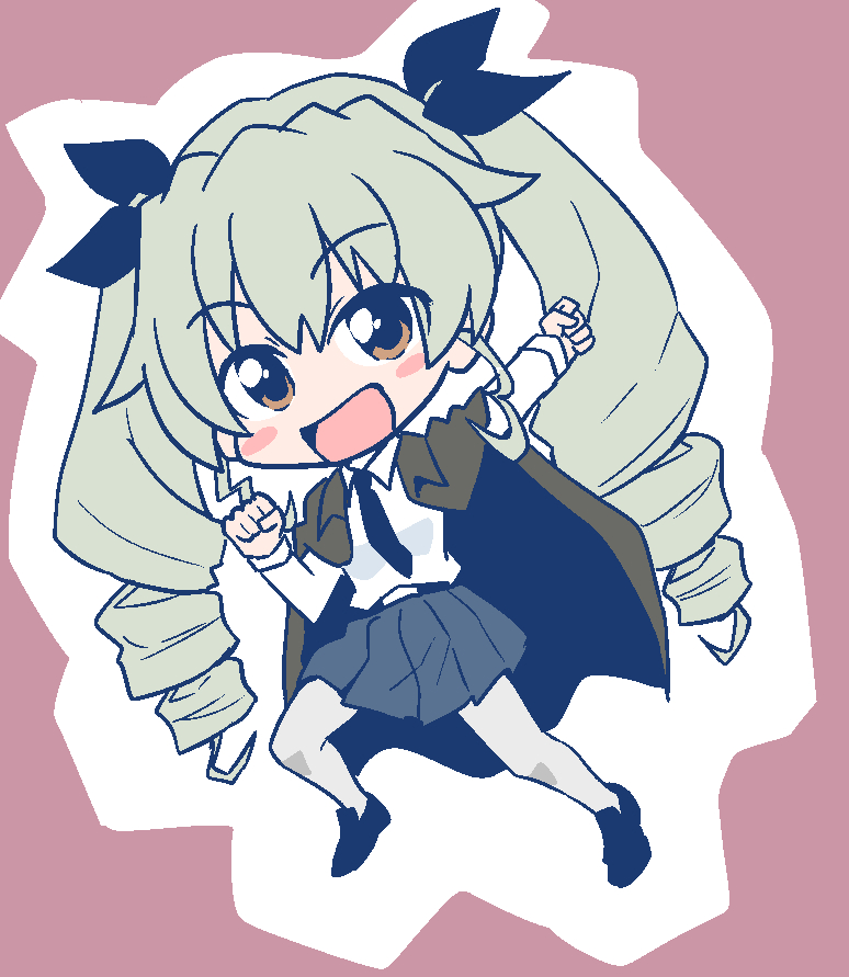 anchovy (girls und panzer) 1girl solo pantyhose anzio school uniform school uniform drill hair long hair  illustration images