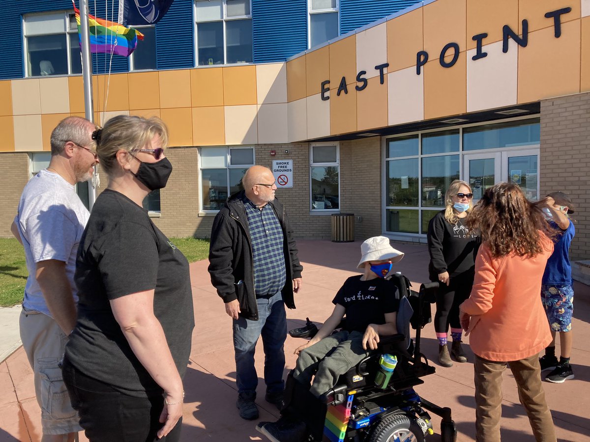 AlmaMcniven's tweet image. Great turn out for the first annual Silent Walk which was hosted by the ASL Class! 
Thank you to students, parents and Deaf community members who participated! 
@NLESDCA @eastpointelem @lake_georgina @NL_Assoc_Deaf