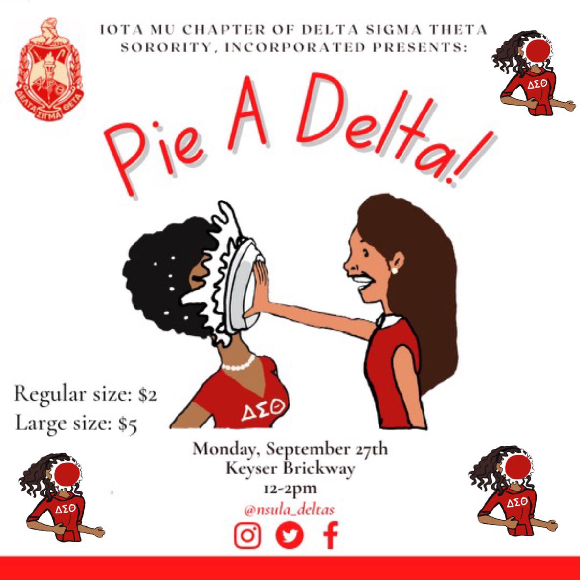 Come out to Kyser Brickway Monday, from 12-2pm to pie your favorite Delta! Can’t wait to see everyone!