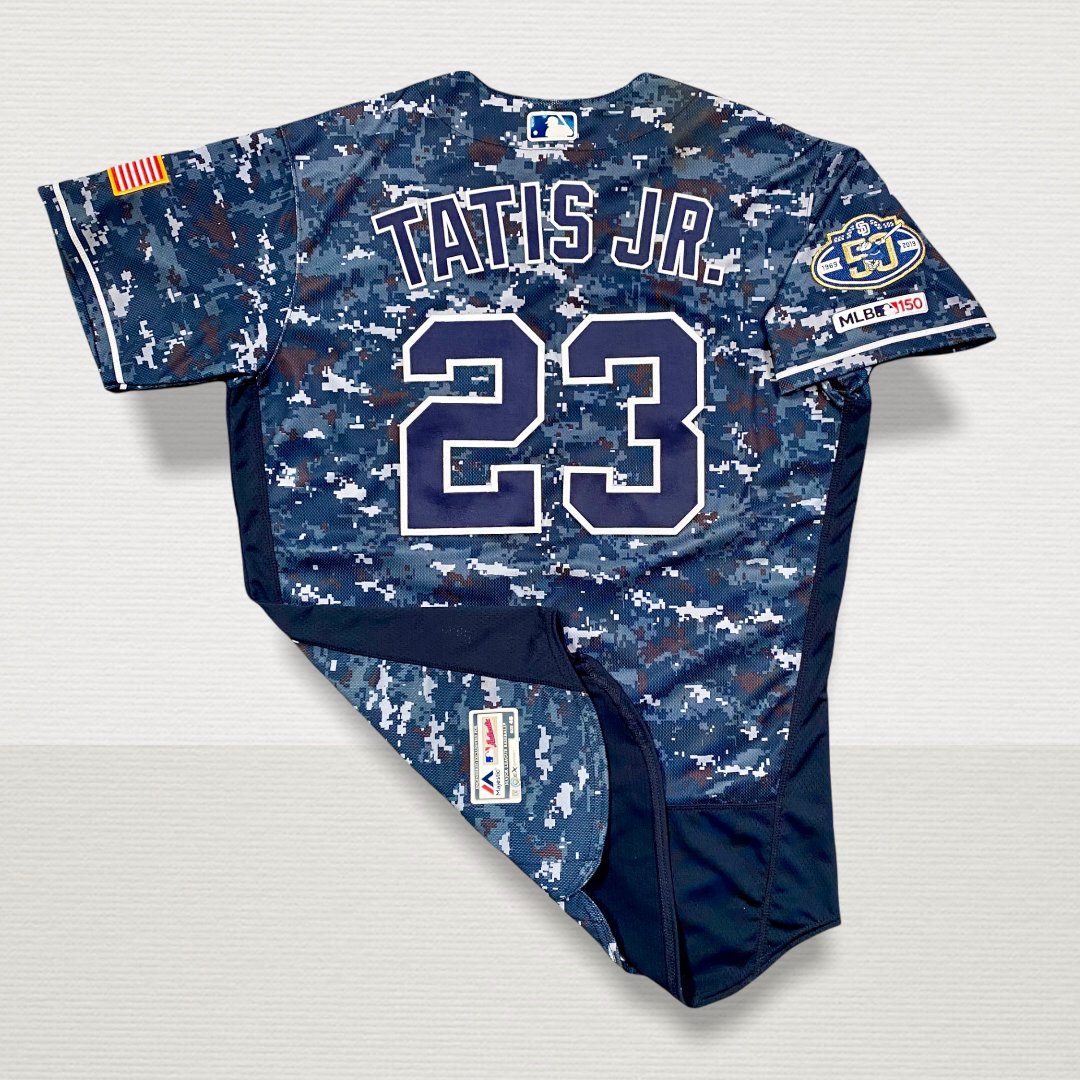 GreyFlannelAuctions on X: Fernando Tatis Jr. 2019 San Diego Padres  Game-Used Rookie Blue Camo Alternate Jersey (Photo-Matched • MLB  Authenticated) 🇺🇸 #JustConsigned #AuctionPreview #TheHobby #PhotoMatched  #ComingSoon  / X