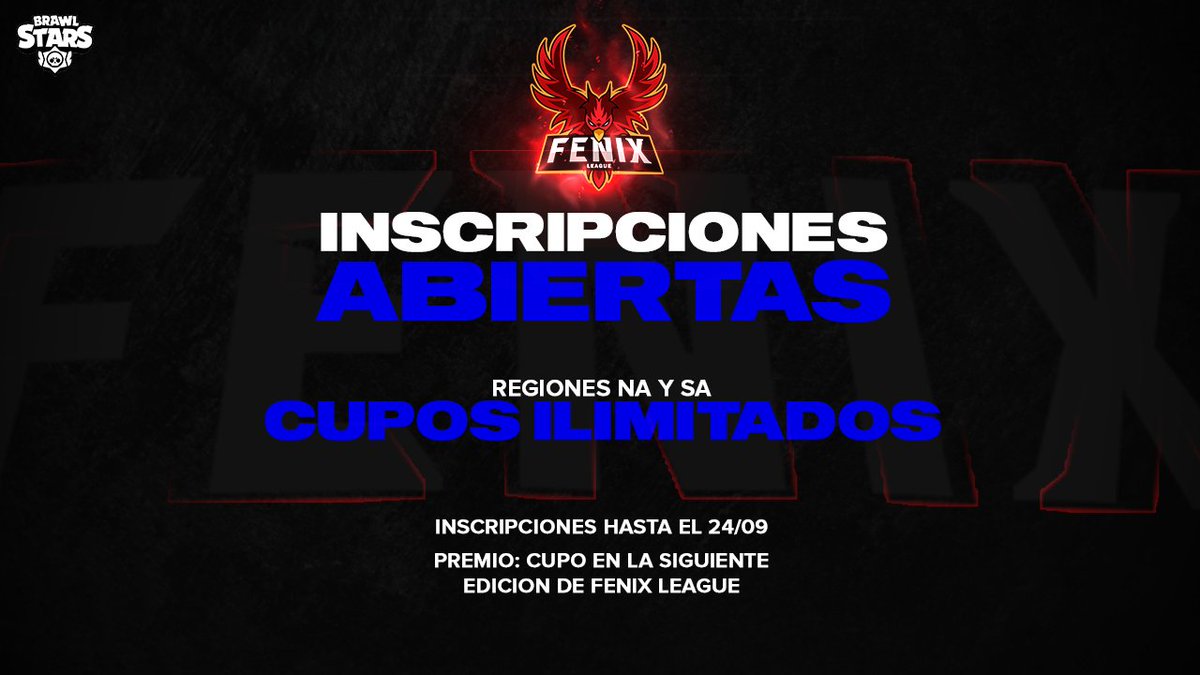 #BS | Clasificatorios [NA y SA]

2 clasificatorios por región de los cuales los ganadores obtendrán cupos en la siguiente edición de Fenix League

Para participar con tu equipo: 

➡️ Da RT
➡️ Sigue a <a href="/TournamentFenix/">Fenix Tournaments</a> y <a href="/Fenix_LeagueBS/">Fenix League</a> 
➡️ Menciona a 2 equipos

Luego envía MD