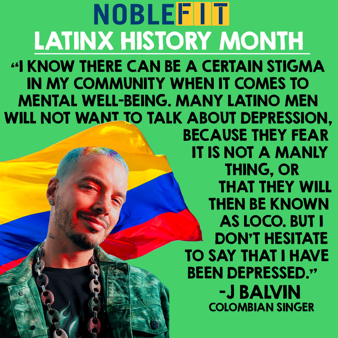 BeNobleFit's tweet photo. Colombian singer, J Balvin, has been very open about his Mental Health journey. J Blavin, who suffers from depression &amp; anxiety, credits meditation in helping him deal with his mental health issues, calling it "the act of mental hygiene."
#LatinxHistoryMonth #NobleCelebrates https://t.co/icPiN0myJr