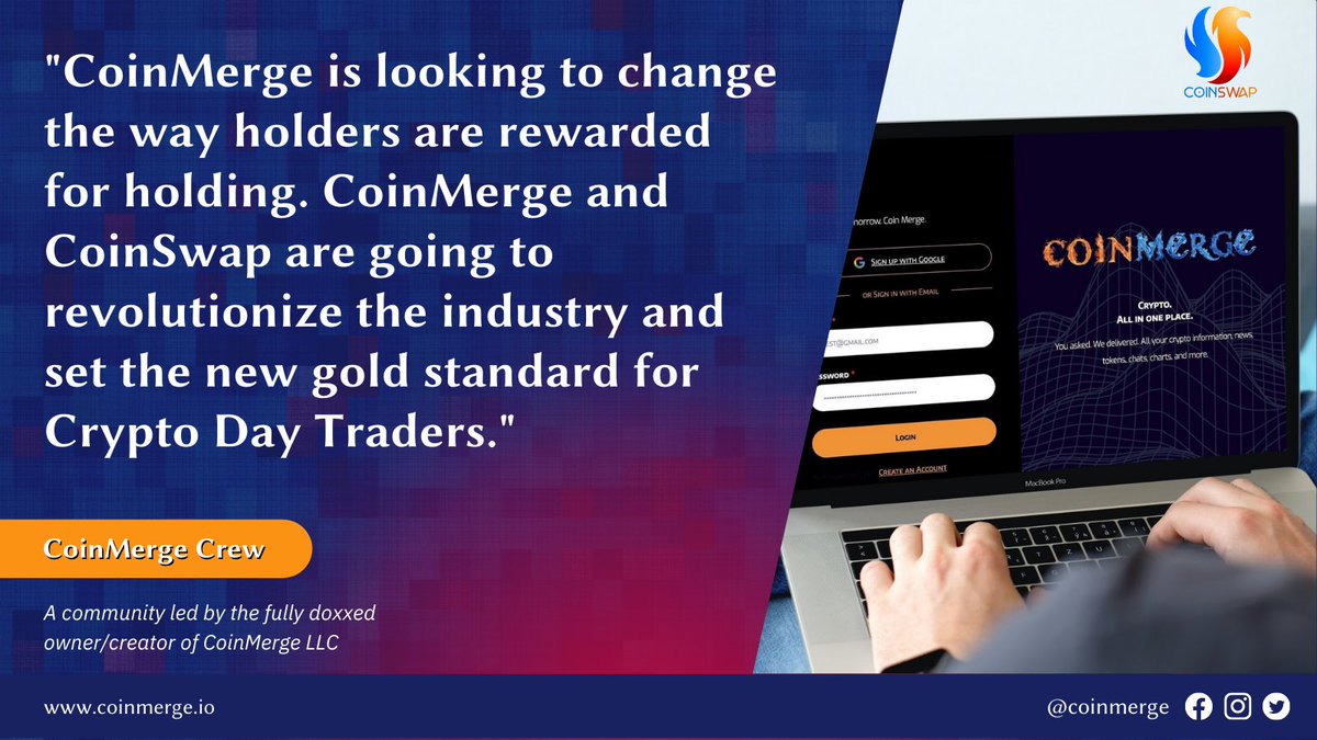 jessica86w's tweet image. Sept 30 CoinMerge platform comes out. Chat, chart, swap, crypto news, everything. #Cmerge holders get rewarded for buys/sells, coin swap transactions, platform ads. Big things happening &amp;amp; solid community utility and doxxed creator. Actual LLC #coinmerge coinmerge.io