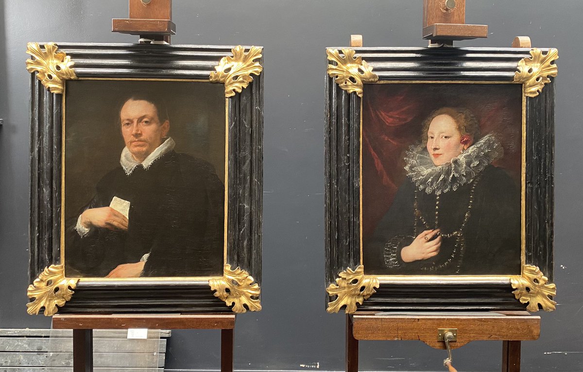We have just framed two recently restored van Dyck Portraits in near identical frames. One original 17th century Italian and one a copy which I hand run and carved and Amanda gilded and finished.