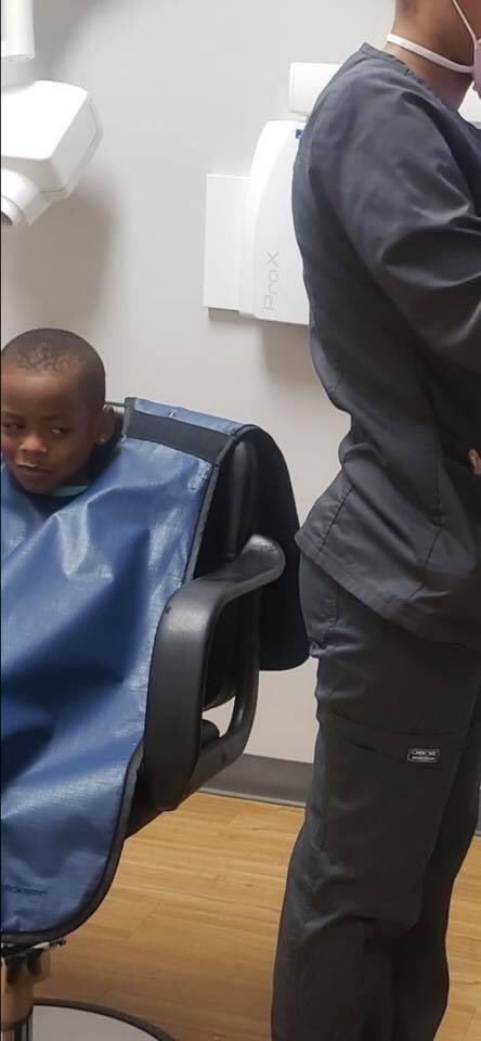 I was wondering why my brother be so happy about going to the damn dentist 😂😂😂