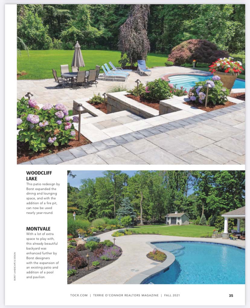 Special thanks to #TerrieOConnorRealtors for the opportunity to share our work in the Fall 2021 edition of #TerrieMagazine! 🏡 

To view the full article, 'Step Into Your Backyard Oasis,' visit bit.ly/3hYiS1c.

#BorstLandscape #LandscapeDesign #BackyardLandscapes