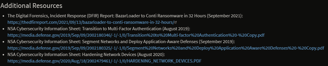Thank you <a href="/CISAJen/">ARCHIVED: Jen Easterly</a>, <a href="/CISAgov/">Cybersecurity and Infrastructure Security Agency</a>, <a href="/FBI/">FBI</a>, <a href="/NSACyber/">NSA Cyber</a> and everyone else who was involved in putting this report together! Great work!