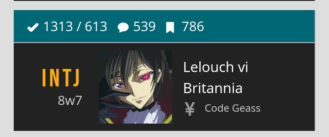 anime mbti — Lelouch vi Britannia - Code Geass - INTJ