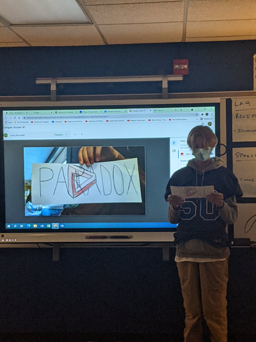 MieschTodd's tweet photo. LA9 students are explaining vocabulary words by creating the word doing its definition. @RHSFalcons @rochcommschools
#paradox #prognosticate #eminent # https://t.co/RZKWfyL9sC