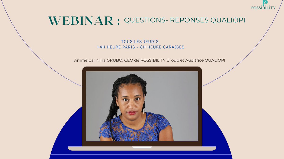 Possibility_97's tweet photo. Rejoignez-nous tous les jeudis dans nos webinaires sur QUALIOPI : https://t.co/gTSpWNoZwN
#qualiopi #qualité #formation #formationpro #certification https://t.co/T6iW5DGC2m