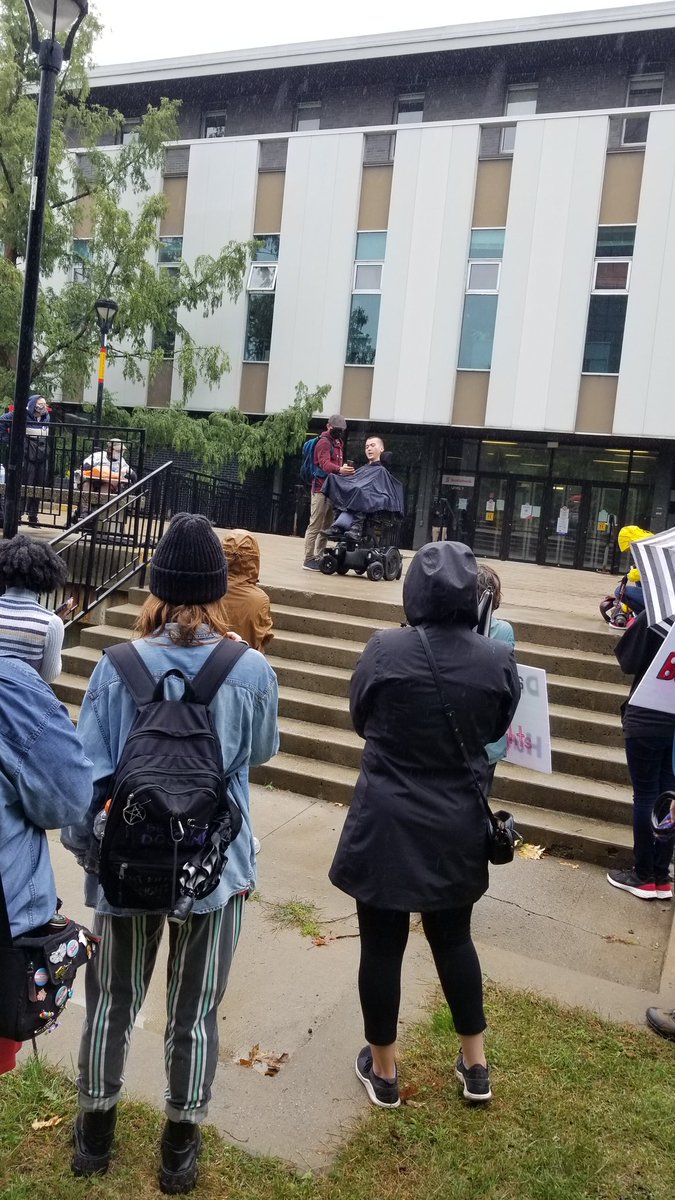 Mr. <a href="/BFlosman/">Ben Flosman</a> goes to Ottawa! These amazing <a href="/Carleton_U/">Carleton University</a> students braved the rain to speak out for accessibility rights! <a href="/ONTSpecialNeeds/">ONTSpecialNeeds</a> They made speeches and spoke to the media. I am so impressed with the  maturity of these young people!
