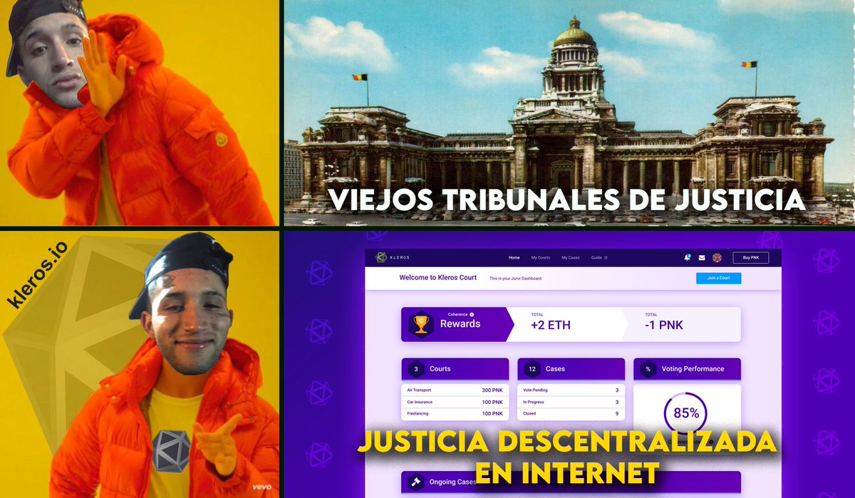 porunapalta's tweet image. La revolución de la justicia ya empezó con #Kleros $PNK 💥 Justicia descentralizada en internet por el pueblo y para el pueblo ⚖️ #longKLEROS #compraPNK follow 👉 @Kleros_io