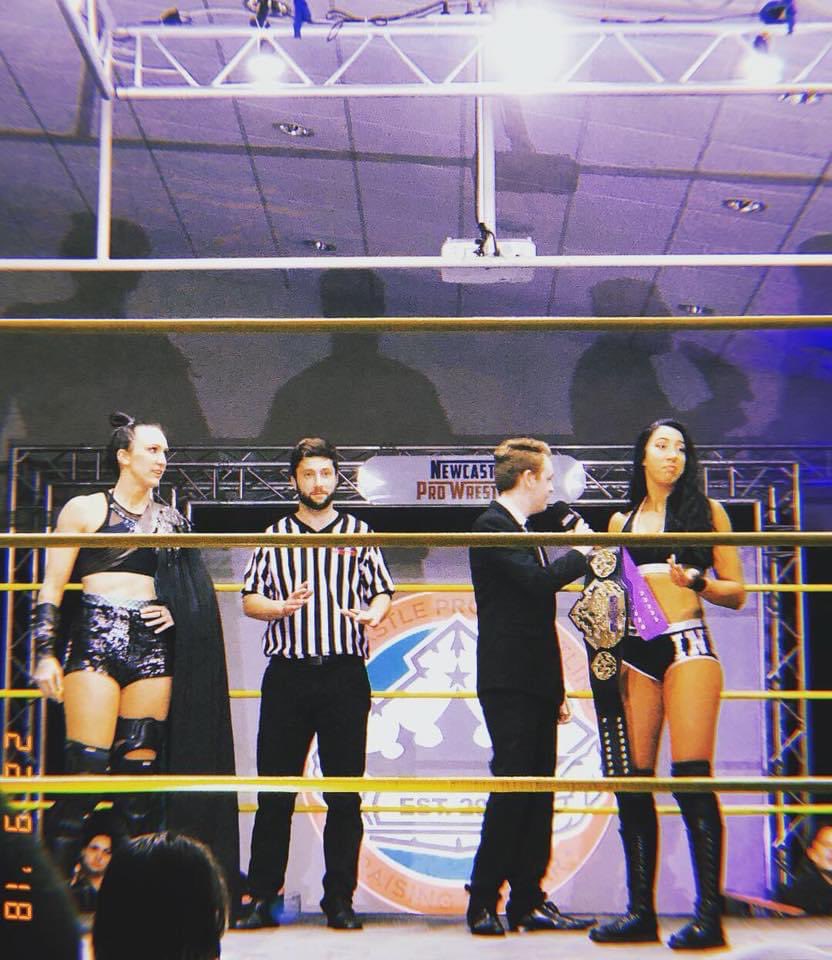 callmemrs_c's tweet photo. Three years ago @GraysonWWE and @indi_hartwell were wrestling at a local show in Australia and now one is getting a cruiserweight championship opportunity while the other has already been one half of a tag-team champion and also just became Mrs @DexterLumis. @WWENXT 🤯 https://t.co/CJ1wedXK8z
