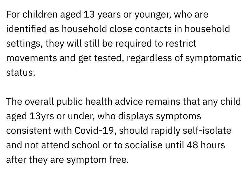 ursulabyrne5's tweet image. The madness is that if symptoms appear in any other setting then the normal rules apply … 
.. in school related cases … don’t bother #TotallyIllogical