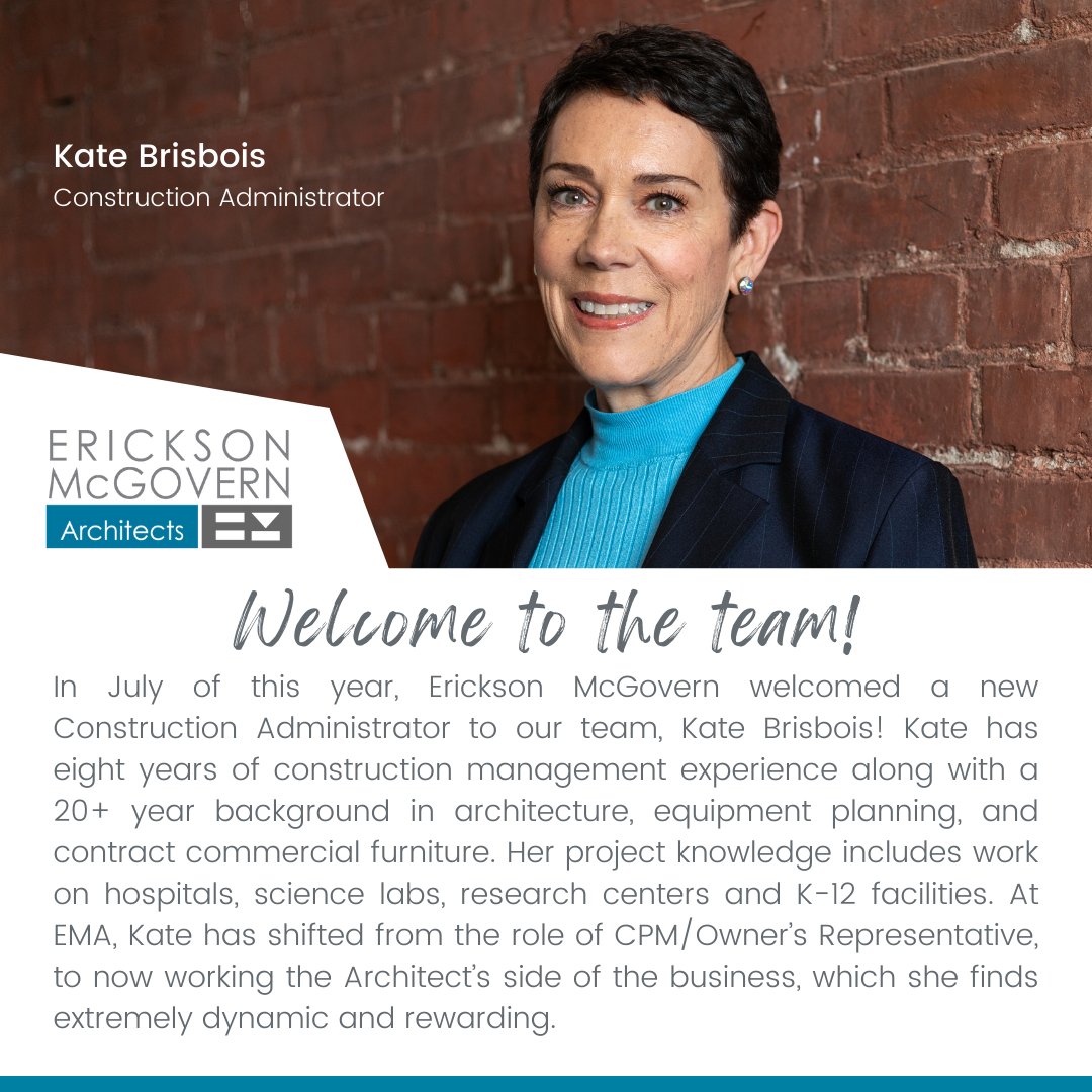 EMAtacoma's tweet photo. Meet Kate Brisbois, the newest member of the Construction Administration department for Erickson McGovern Architects!

#architecture #constructionmanagement #schooldesign #newteammember https://t.co/nrRDafZMCT