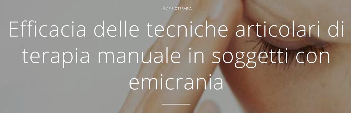 Emicrania e terapia manuale
💥👇💥
fisiobrain.com/efficacia-dell…