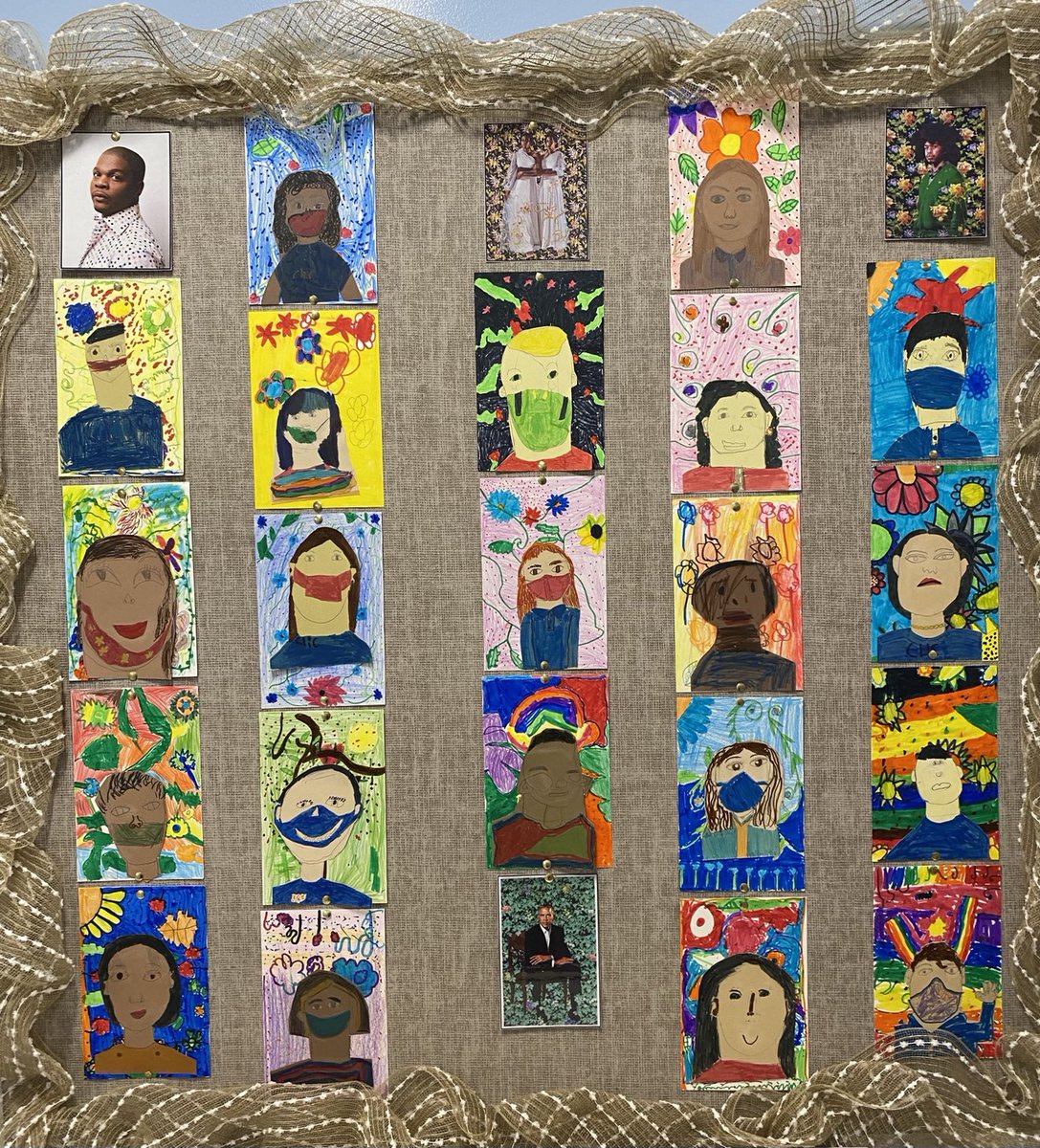 Inspired by ⁦<a href="/kehindewileyart/">Kehinde Wiley</a>⁩, created by CLICsters. #artinschools