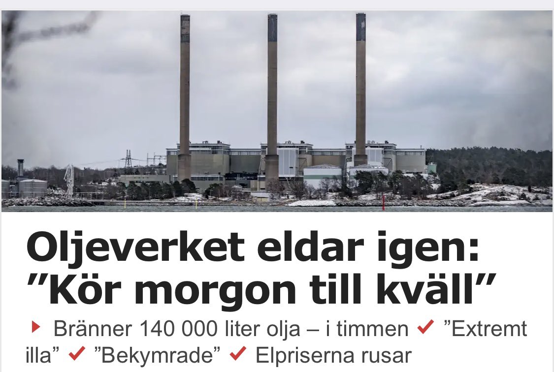 I miljöpartiets Sverige bränns 140000 liter olja i timmen. Och kärnkraften, den ska läggas ned.

Det är dåligt, om vi på riktigt vill ställa om och bli mer elektrifierade.