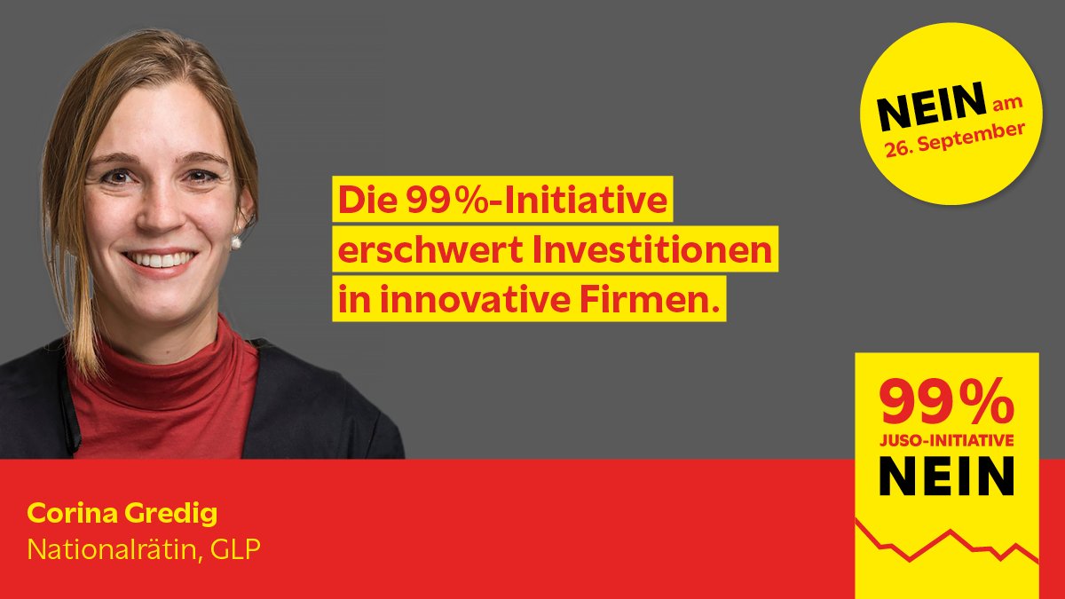 Die 99%-Initiative schwächt den Wirtschafts- und Innovationsstandort Schweiz massiv.
#99nein #99non #99no
