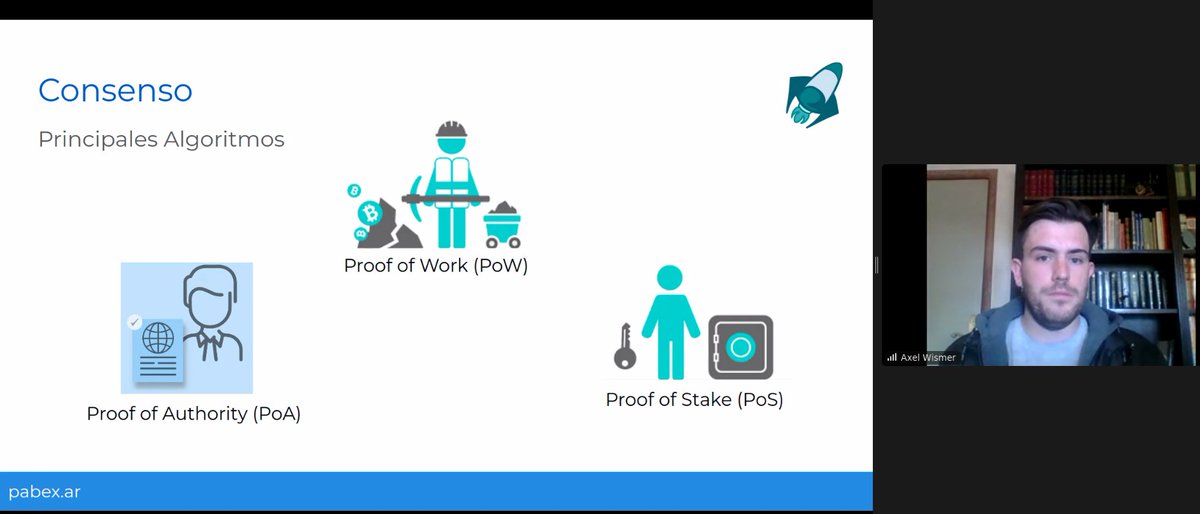 pabex_ar's tweet image. En estos momentos, @AxelWismer está dictando el webinar de #PabexAcademy: &quot;Blockchain con Hyperledger Fabric: De la teoría a la práctica&quot;.