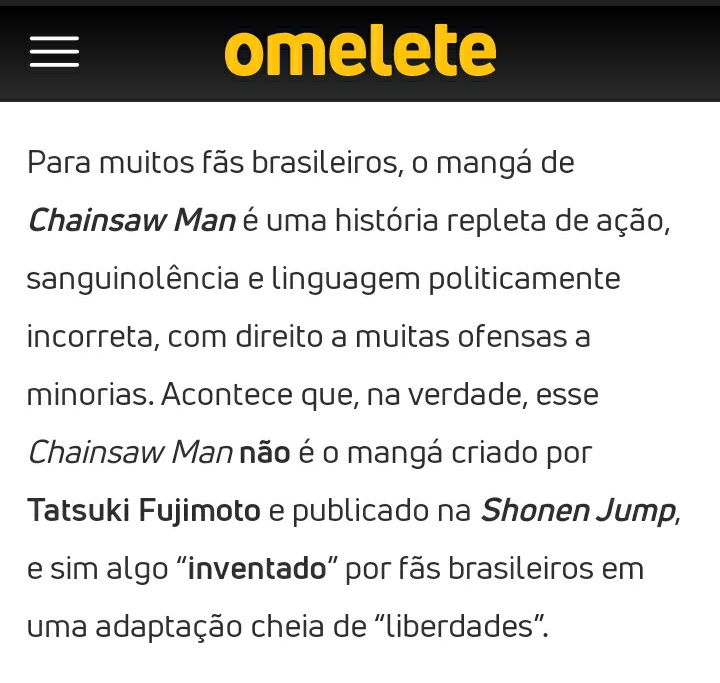 Como fãs brasileiros desfiguraram o mangá Chainsaw Man