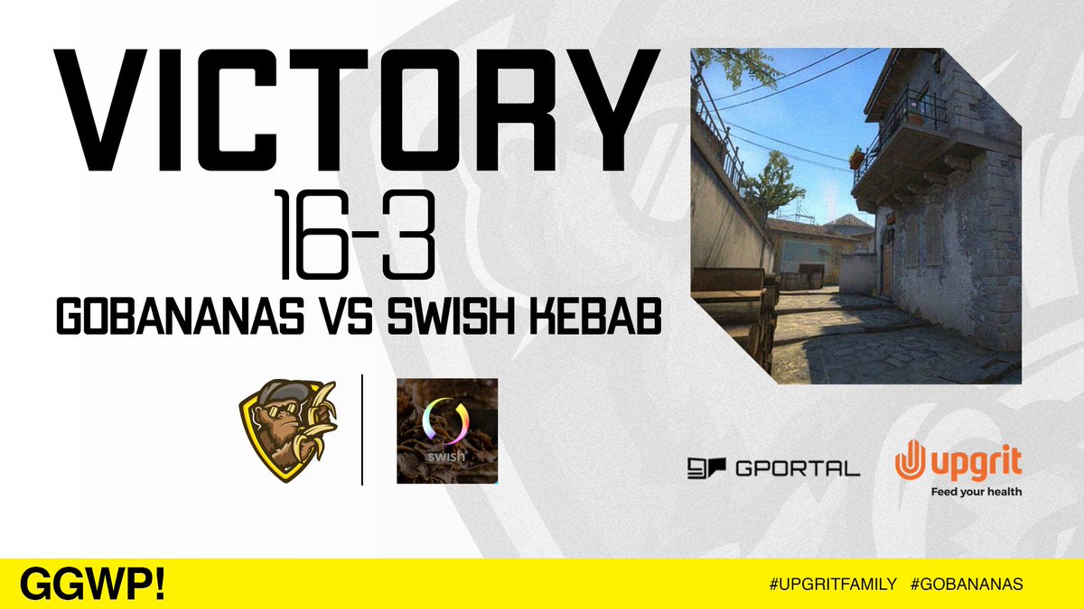 GoBananasCSGO's tweet photo. VICTORY ✅
Excellent performance by us as we win vs #SwishKebab today 16-3.
We are now 3-0 in @SECSGO
Regionserien. 🔥🔥🔥
GGWP!
#GoBananas🍌 https://t.co/CtYzi7mtjS