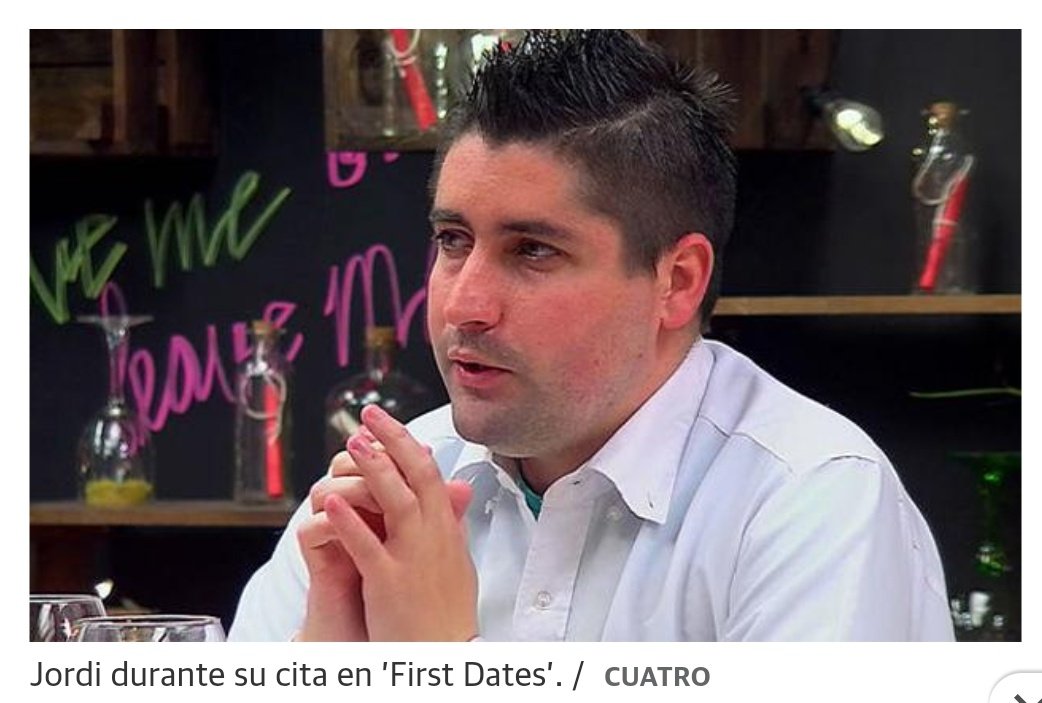 Negravidad's tweet photo. @lalachus2 Sabrás que este tío fue hace unos años a first dates no? https://t.co/pUOLGrdr16