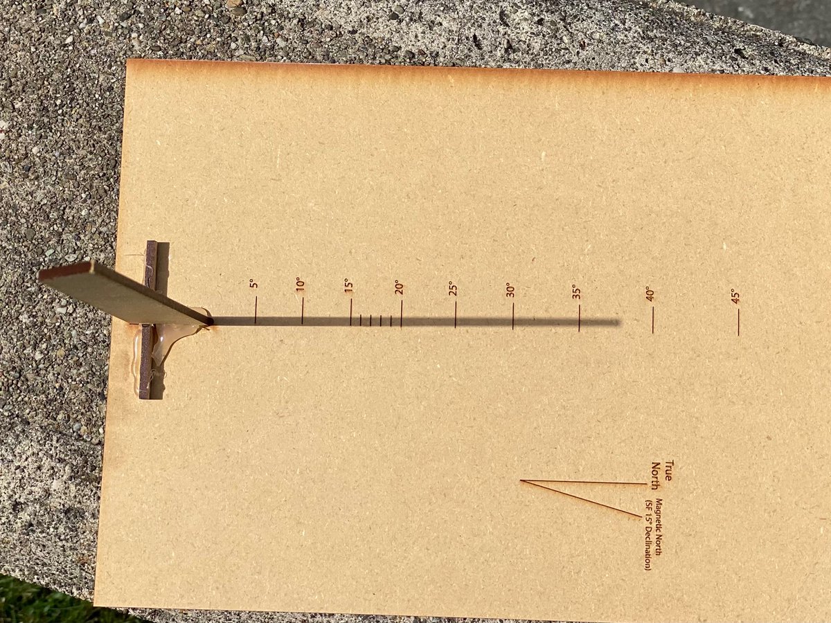 Equinox! I measured my latitude by taking the angle of a shadow today. Here’s my observation - the actual latitude is 37°47’.