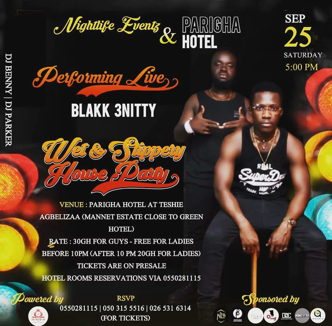 3nity_blakk's tweet photo. It's dis Saturday @Parigha_Hotel_Spintex with ur fav ✨*Blakk 3Nity 🇬🇭 🙏 Performaning Live*
Let's support n stream it on our stats#3y3_Me_D3#SweetmeD3@mama_a.free.ca @faddick @shallieabbiusi @samini_dagaati @panafricantv @kecheglobal@smokeybeatzgh @lynxghana @DarlinMirah https://t.co/hDTKqAZRSL