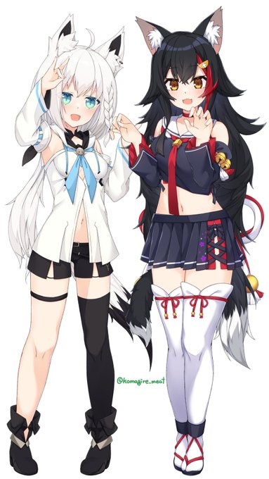 フブミオ立ち絵描きましたあ('ω')ノ
 #絵フブキ
 #みおーん絵 