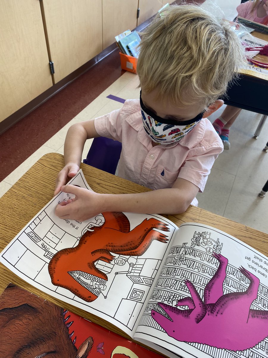 Kinder readers learning to establish reading routines! <a href="/NorthSideEW/">North Side School</a> #ewlearns